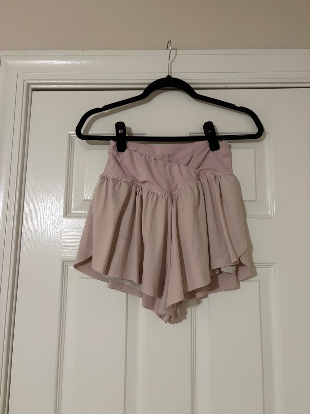 Women's Pink Layered Flowy Athletic Shorts